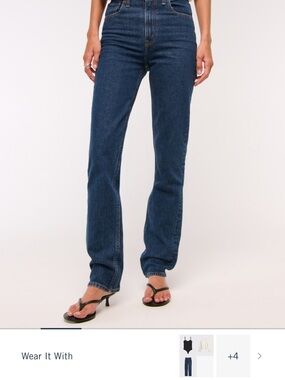 Abercrombie & Fitch Ultra high rise Straight Leg Jeans in Dark Marble size 28/6